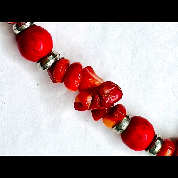 RED CORAL bracelet with beads - Picture 5 of 5